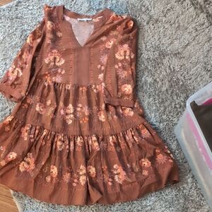 Elegant Floral Embroidered Midi Dress